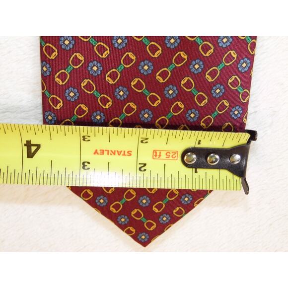 BROOKS BROTHERS Makers Neck Tie Mens Classic Red Geo All Silk Made in USA - Picture 3 of 6